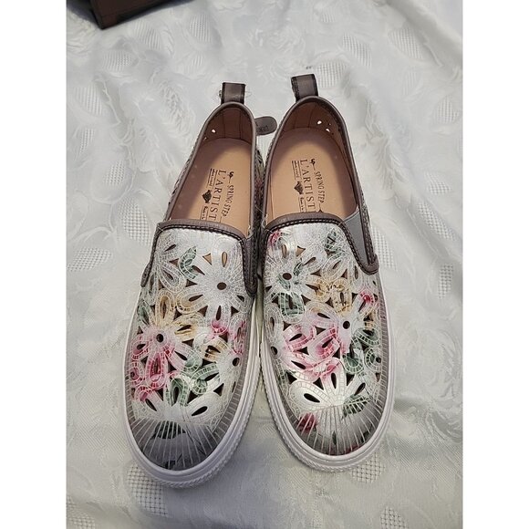 L'Artiste by Spring Step Leather Slip-Ons Denofeden Gray Multi EU 38 US 7.5-8 - Picture 1 of 8